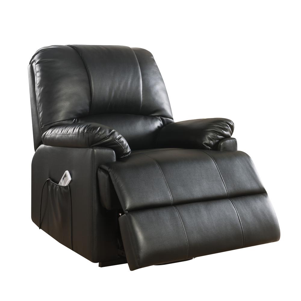 Ixora Recliner w/Power Lift & Massage Black Synthetic Leather. Picture 4