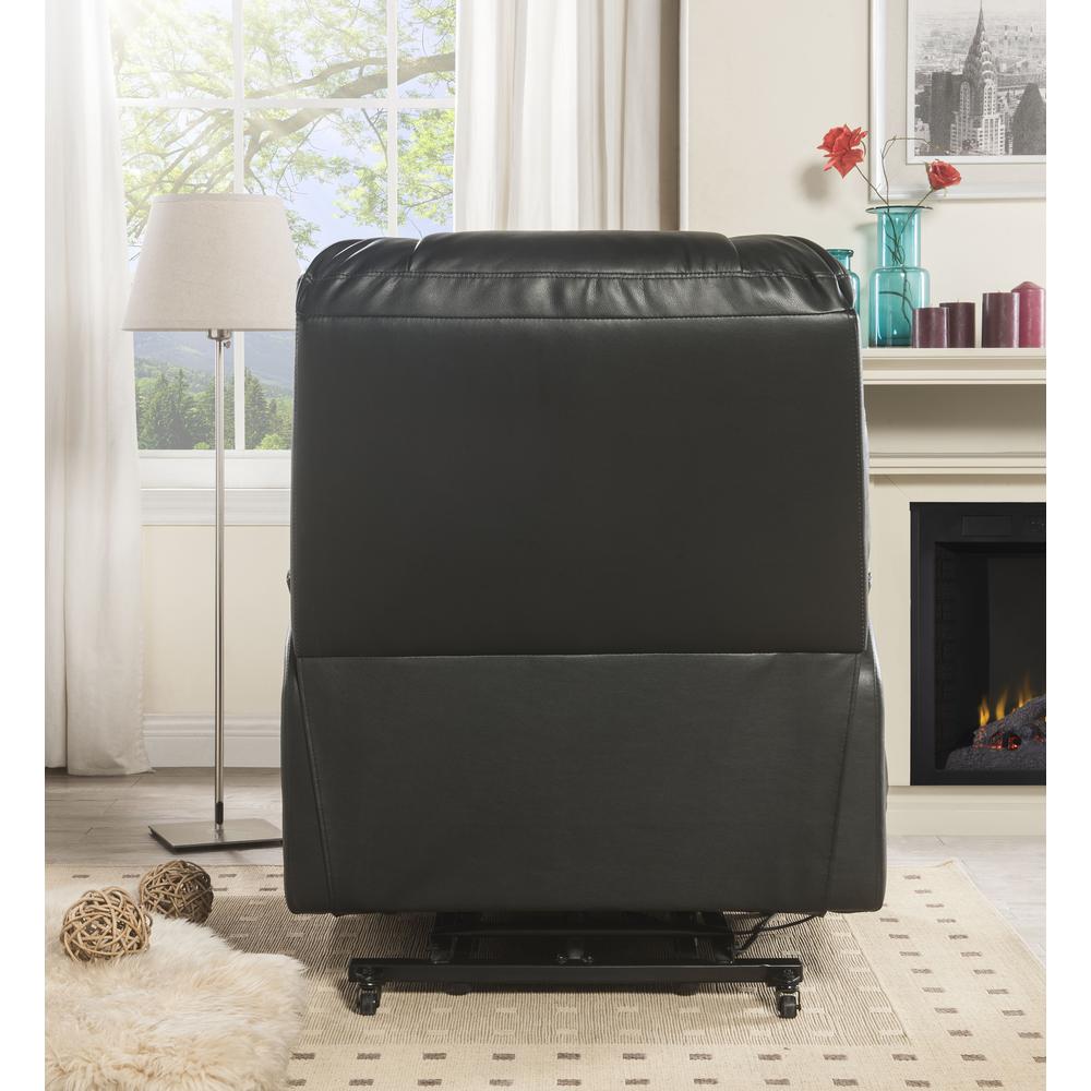 Ixora Recliner w/Power Lift & Massage Black Synthetic Leather. Picture 7