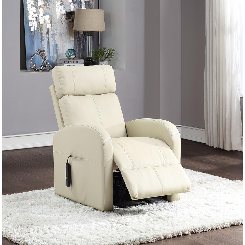 Recliner w/Power Lift, Beige PU 59499. Picture 1