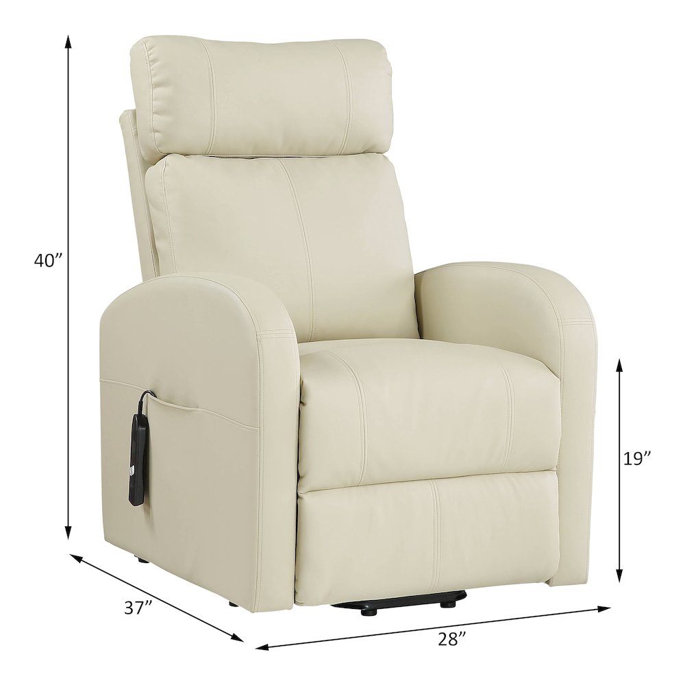 Ricardo Power  Motion Recliner w/Lift Beige Synthetic Leather. Picture 8