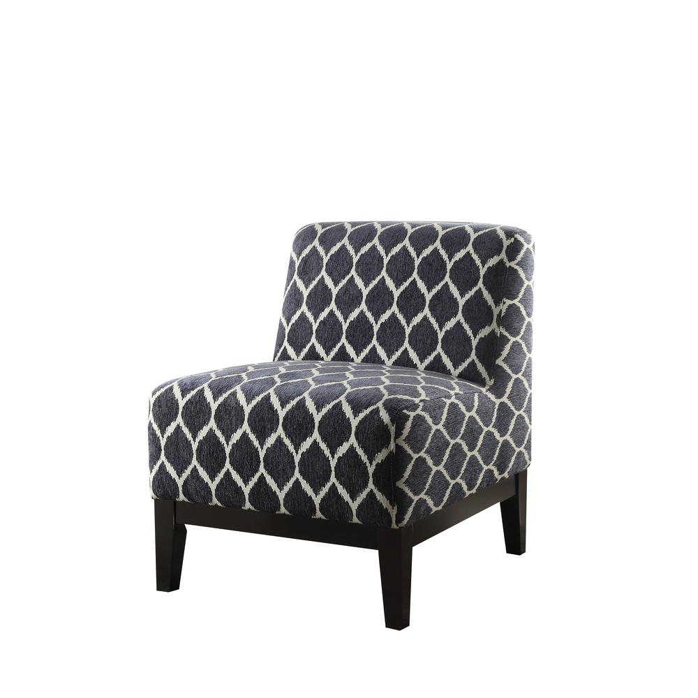 Hinte Accent Chair Dark Blue Chenille. Picture 1