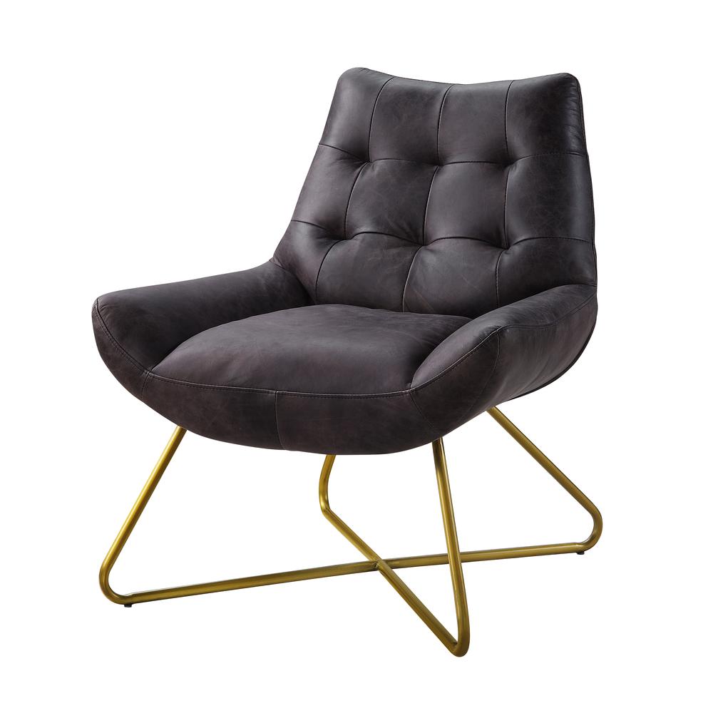 Dhalsim Accent Chair, Antique Ebony Top Grain Leather (59666). Picture 1
