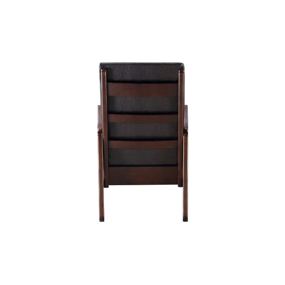 Raina Rocking Chair Dark Brown Synthetic Leather & Espresso. Picture 2