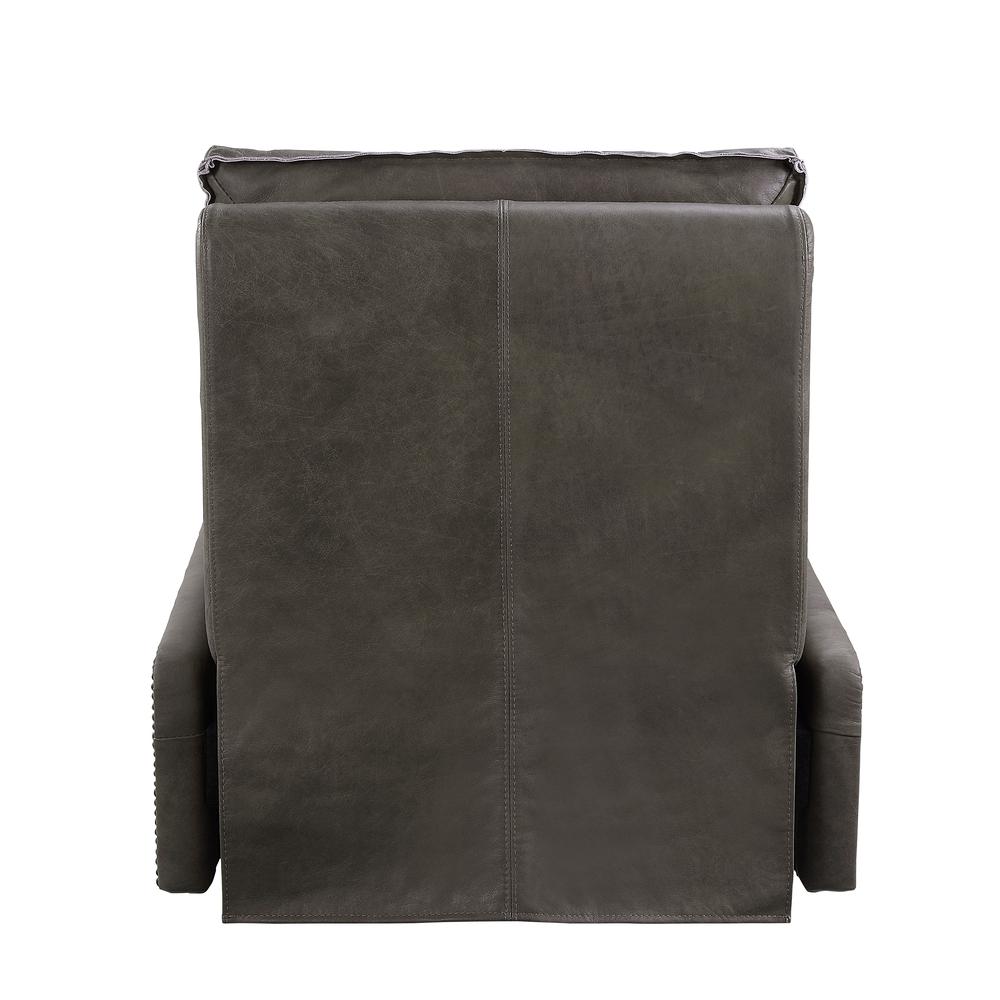 Metier Power Motion Recliner, Gray Top Grain Leather & Aluminum (59940). Picture 4