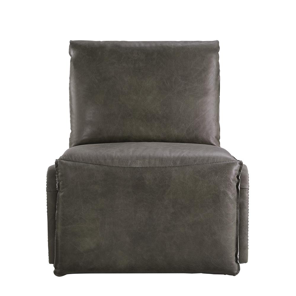 Metier Power Motion Recliner, Gray Top Grain Leather & Aluminum (59940). Picture 5