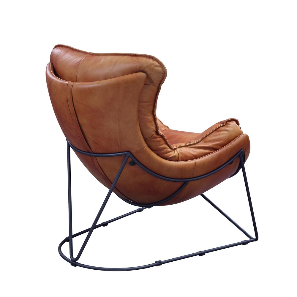 Thurshan Accent Chair, Aperol Top Grain Leather & Black Finish (59945). Picture 3