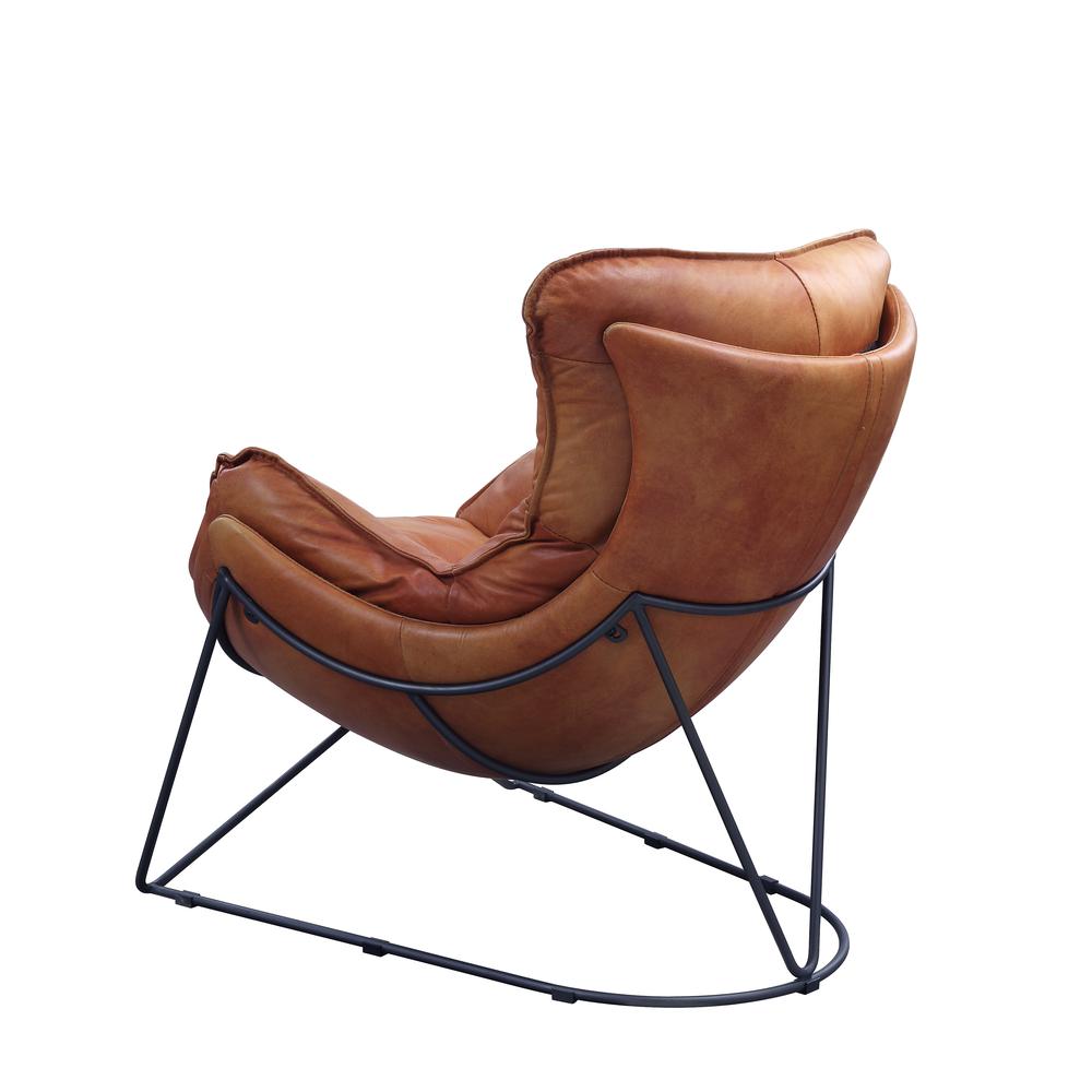 Thurshan Accent Chair, Aperol Top Grain Leather & Black Finish (59945). Picture 4