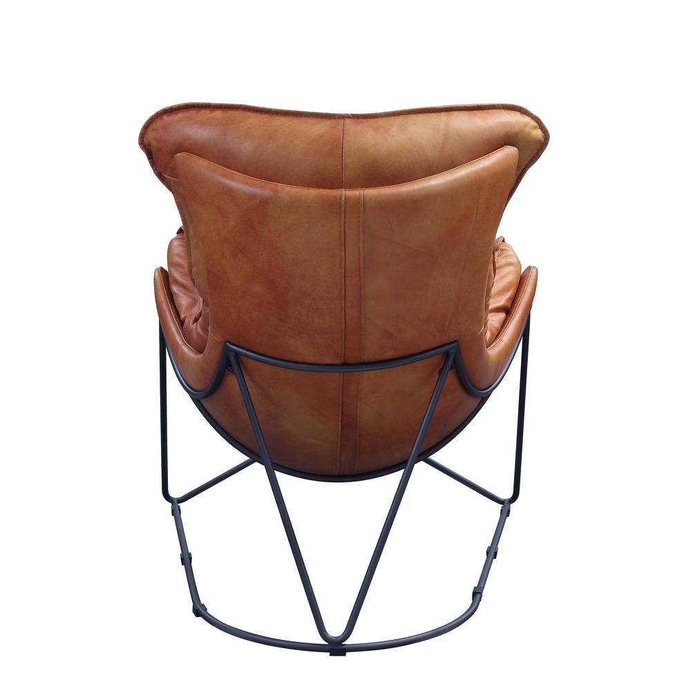 Thurshan Accent Chair, Aperol Top Grain Leather & Black Finish (59945). Picture 5
