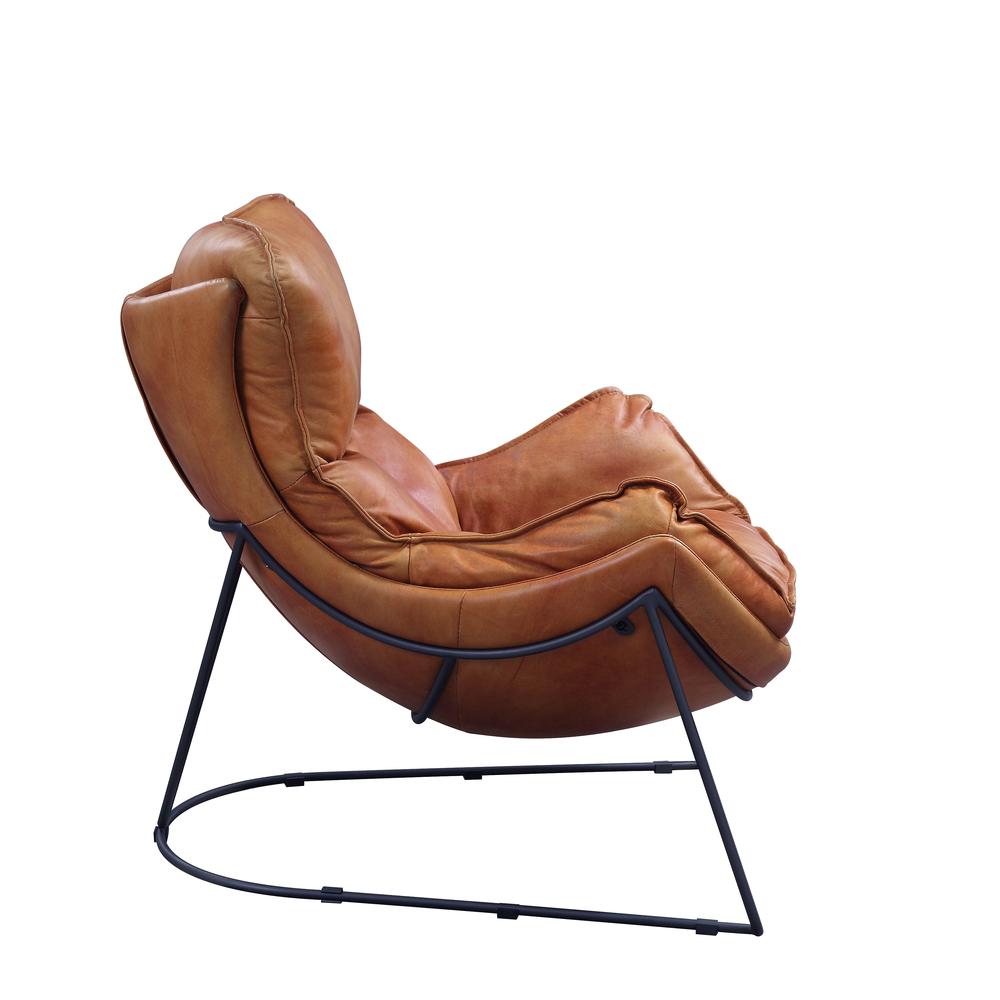 Thurshan Accent Chair, Aperol Top Grain Leather & Black Finish (59945). Picture 8