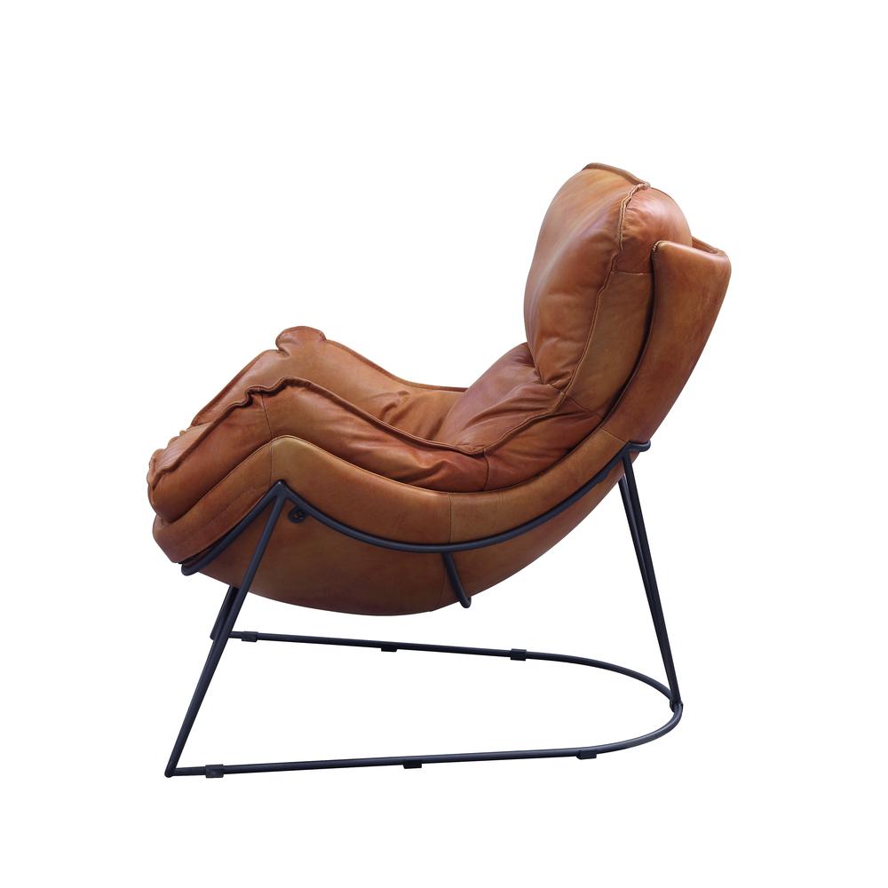 Thurshan Accent Chair, Aperol Top Grain Leather & Black Finish (59945). Picture 9