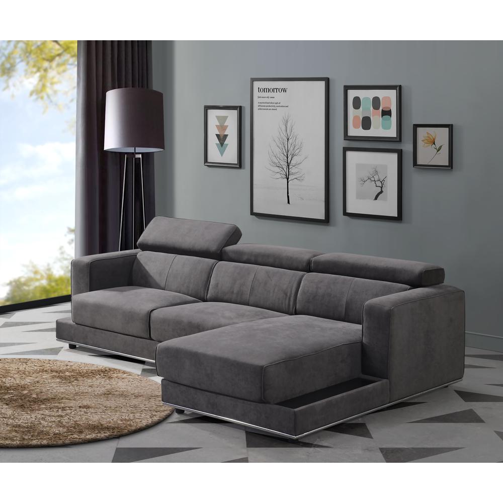 Alwin Modular - RF Chaise Dark Gray Fabric. Picture 12