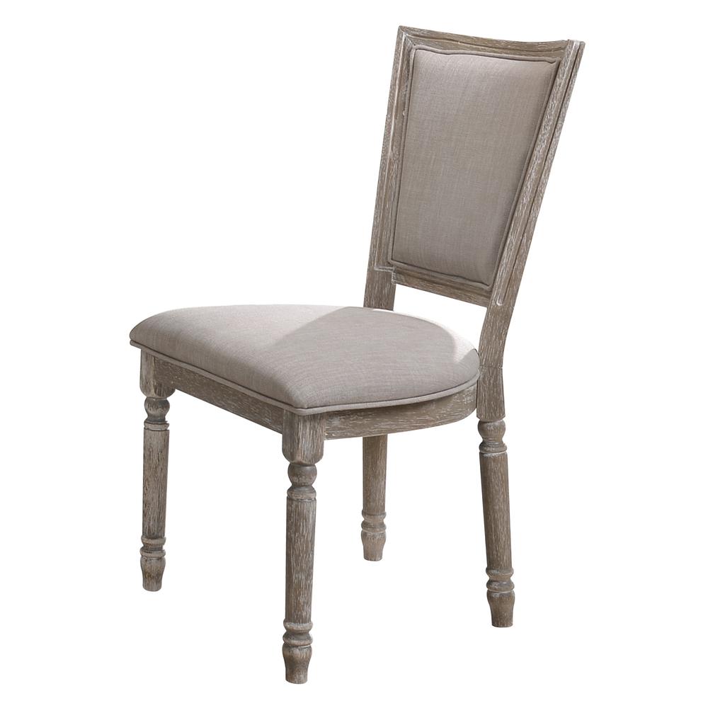 Gabrian Side Chair (Set-2) Fabric & Reclaimed Gray. Picture 1