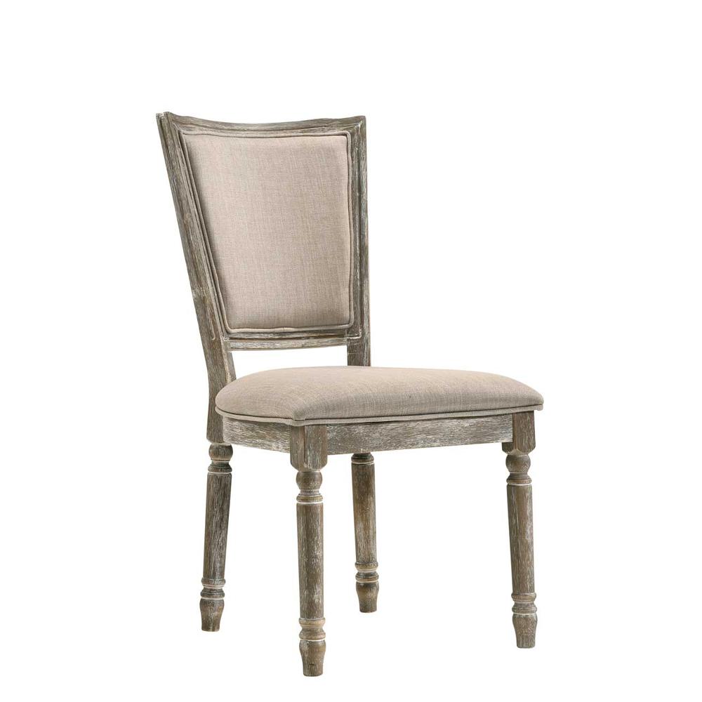 Gabrian Side Chair (Set-2) Fabric & Reclaimed Gray. Picture 2