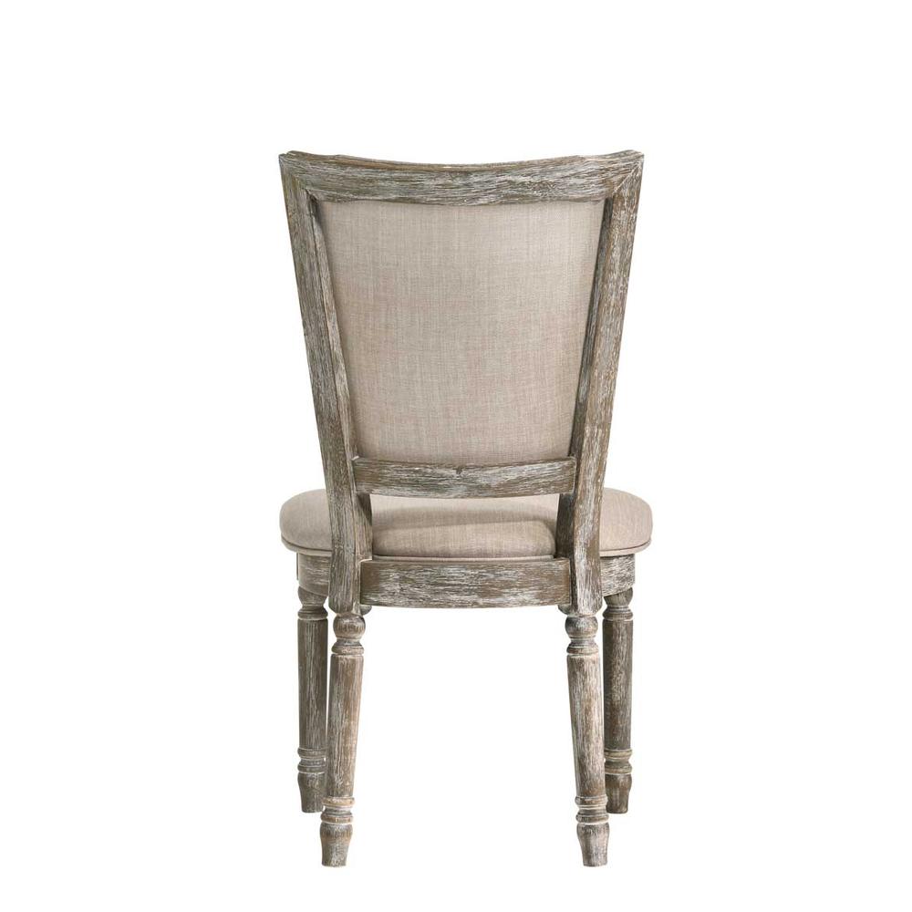 Gabrian Side Chair (Set-2) Fabric & Reclaimed Gray. Picture 3