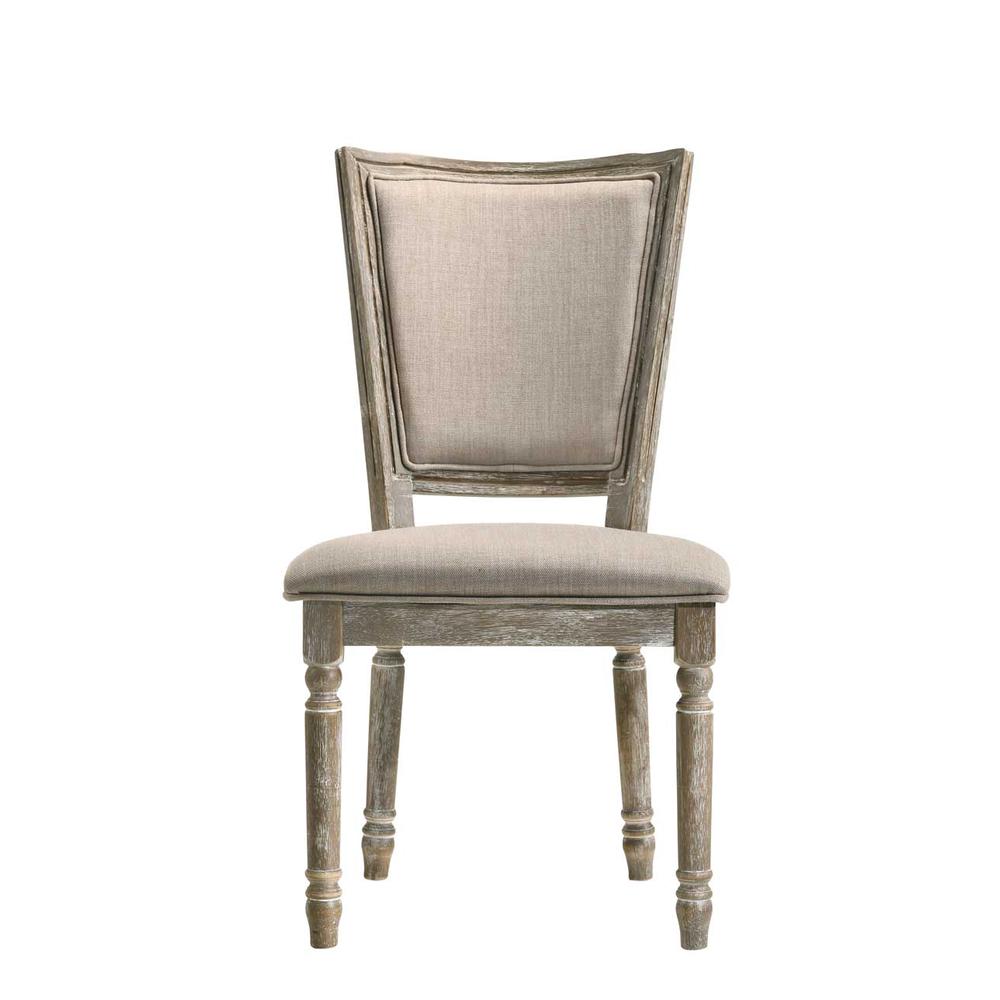 Gabrian Side Chair (Set-2) Fabric & Reclaimed Gray. Picture 4