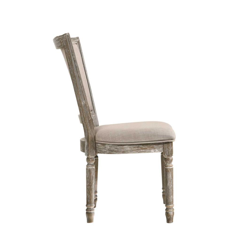 Gabrian Side Chair (Set-2) Fabric & Reclaimed Gray. Picture 5