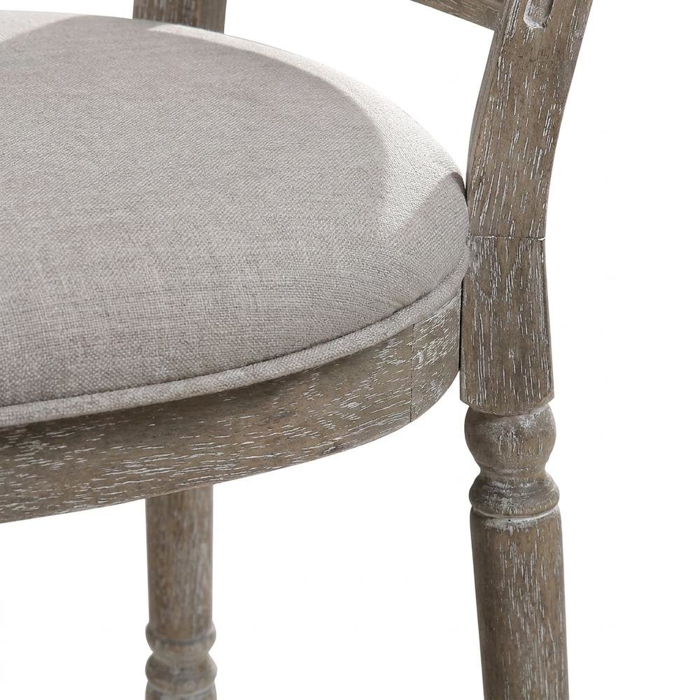 Upholstered Dining Chairs, Wood Side Chairs, Fabric & Reclaimed Gray, Set of 2. Picture 8