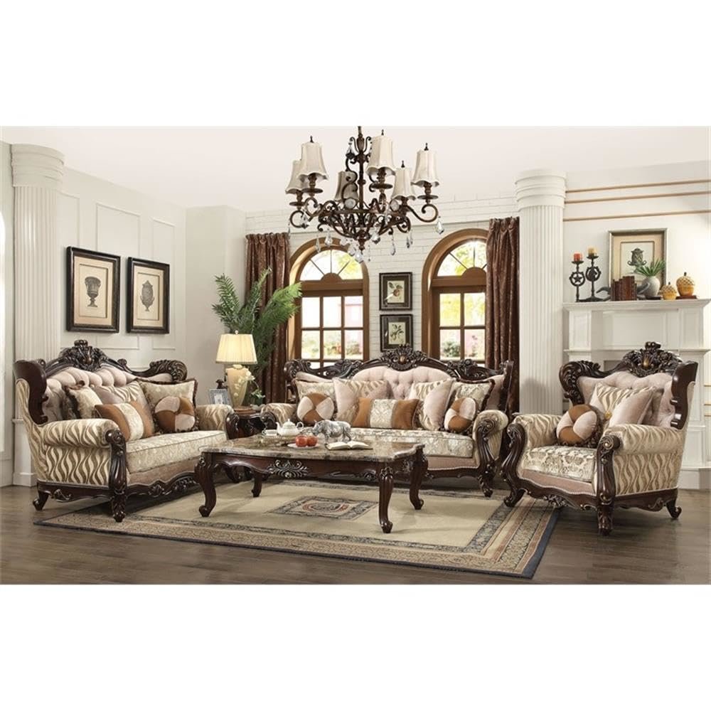 Shalisa Chair w/2 Pillows(Same LV01587) Fabric & Walnut. Picture 2