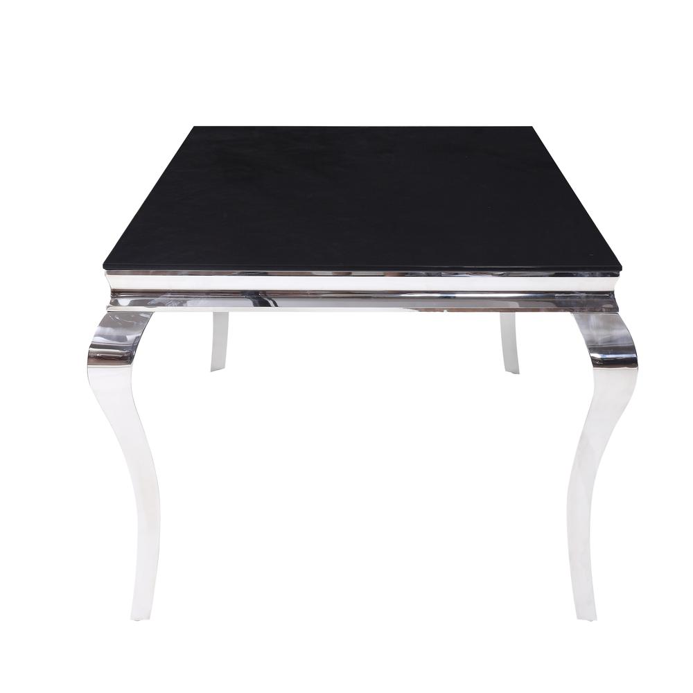 Cyrene Dining Table Stainless Steel & Clear Glass. Picture 4