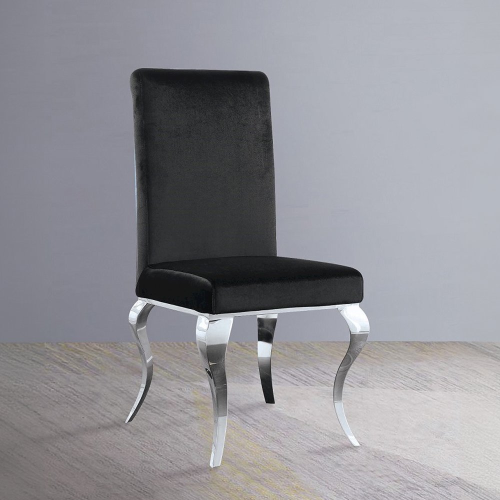 Fabiola Side Chair (Set-2) Fabric & Stainless Steel. Picture 1