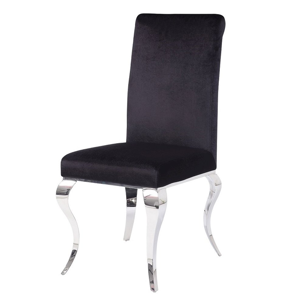Fabiola Side Chair (Set-2) Fabric & Stainless Steel. Picture 2