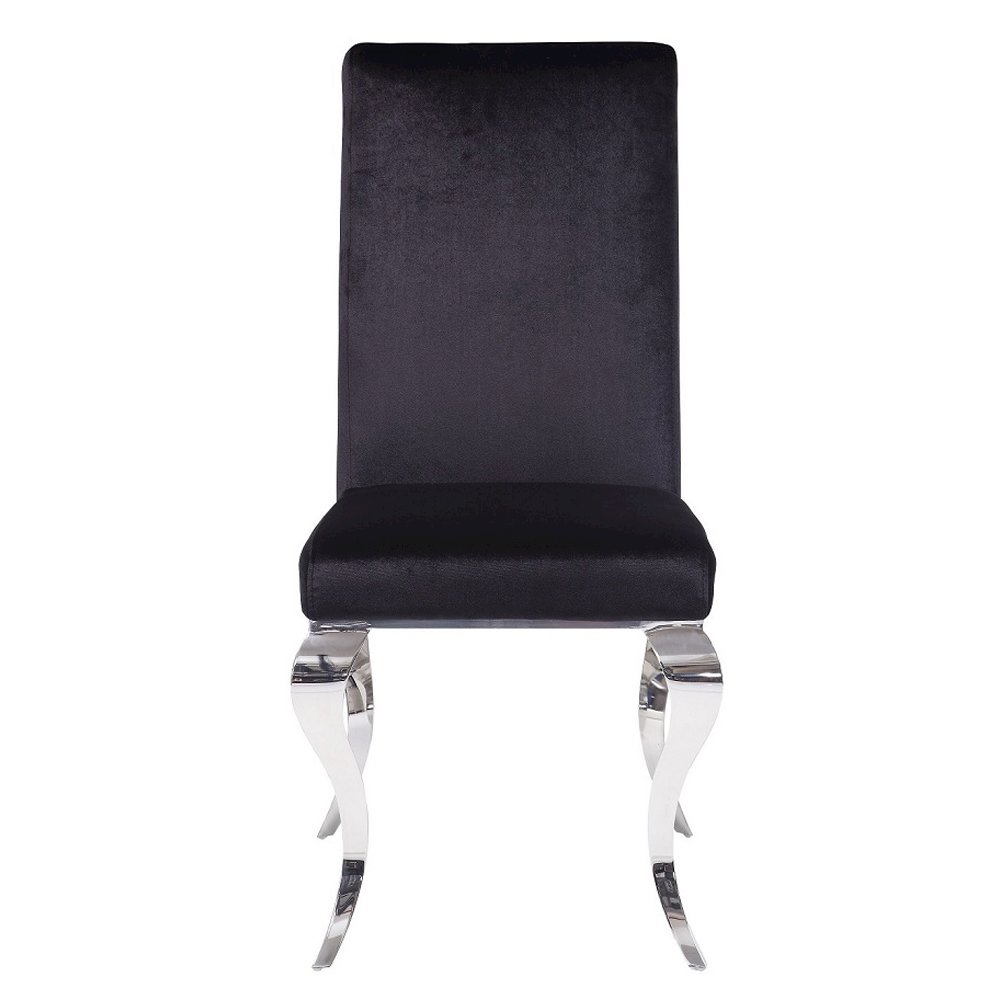 Fabiola Side Chair (Set-2) Fabric & Stainless Steel. Picture 3