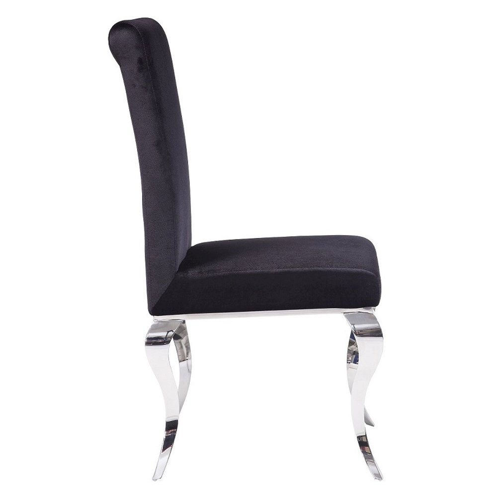 Fabiola Side Chair (Set-2) Fabric & Stainless Steel. Picture 4