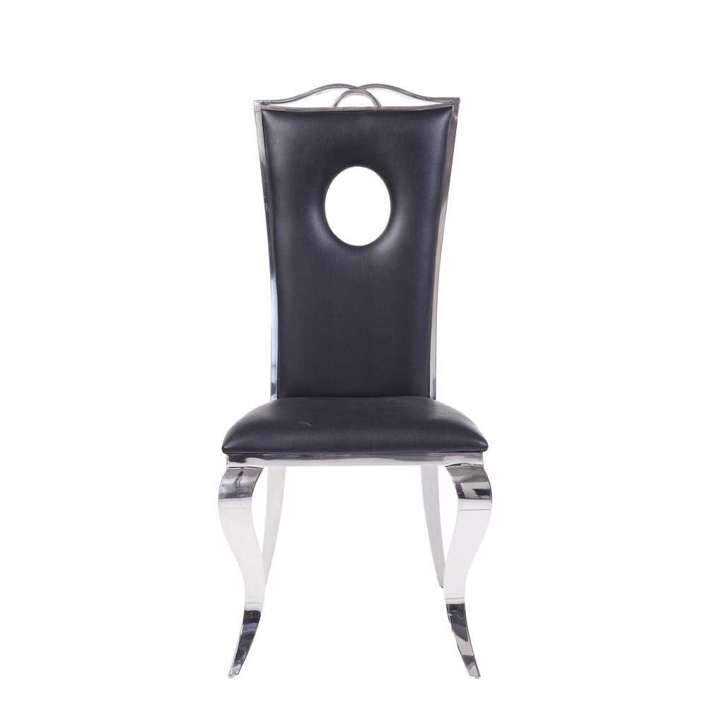 Cyrene Side Chair (Set-2), PU & Stainless Steel. Picture 3