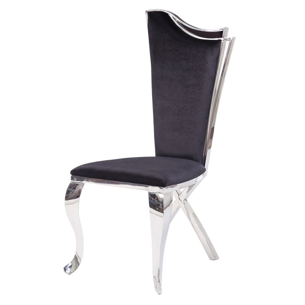 Cyrene Side Chair (Set-2) Fabric & Stainless Steel. Picture 2