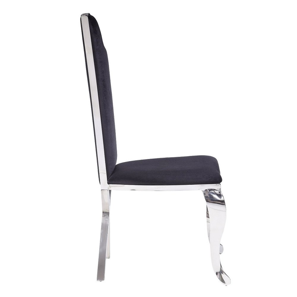 Cyrene Side Chair (Set-2) Fabric & Stainless Steel. Picture 4