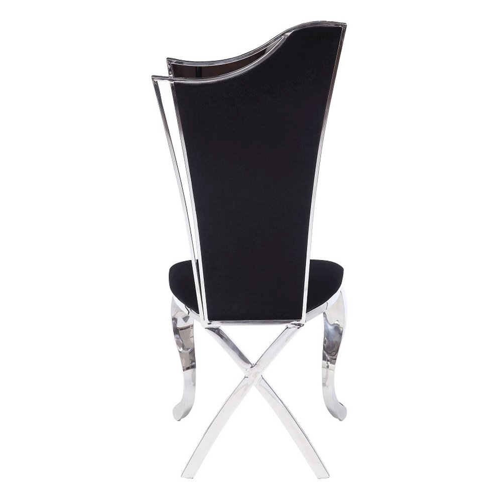 Cyrene Side Chair (Set-2) Fabric & Stainless Steel. Picture 5