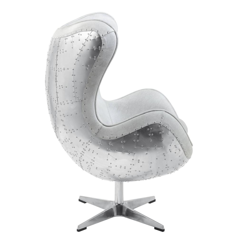 Brancaster Accent Chair w/Swivel, Vintage white Top grain  Leather. Picture 2