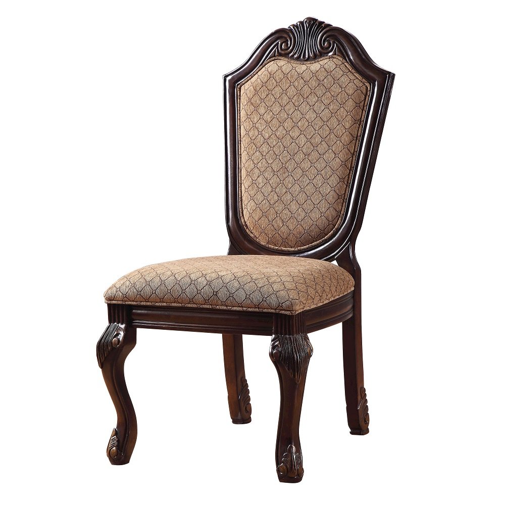Chateau De Ville Side Chair (Set-2) Fabric & Espresso. Picture 1