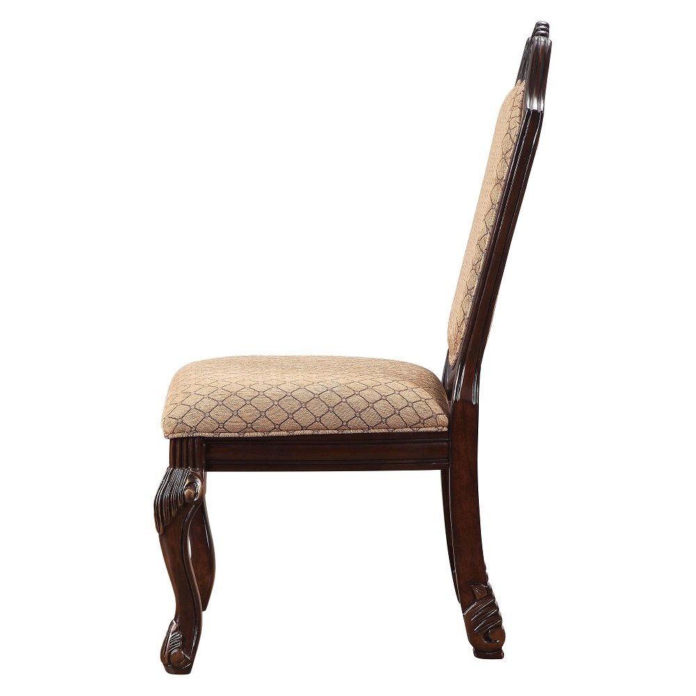 Chateau De Ville Side Chair (Set-2) Fabric & Espresso. Picture 4