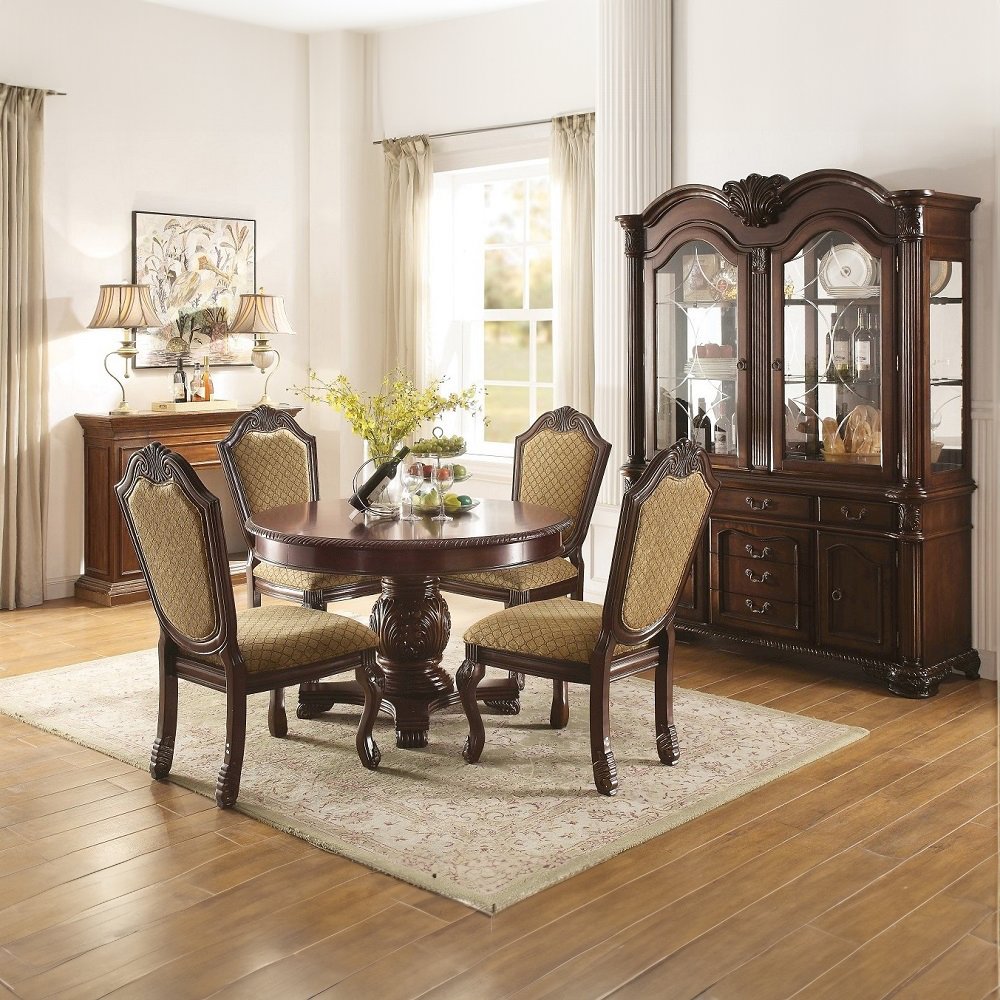Chateau De Ville Side Chair (Set-2) Fabric & Espresso. Picture 7