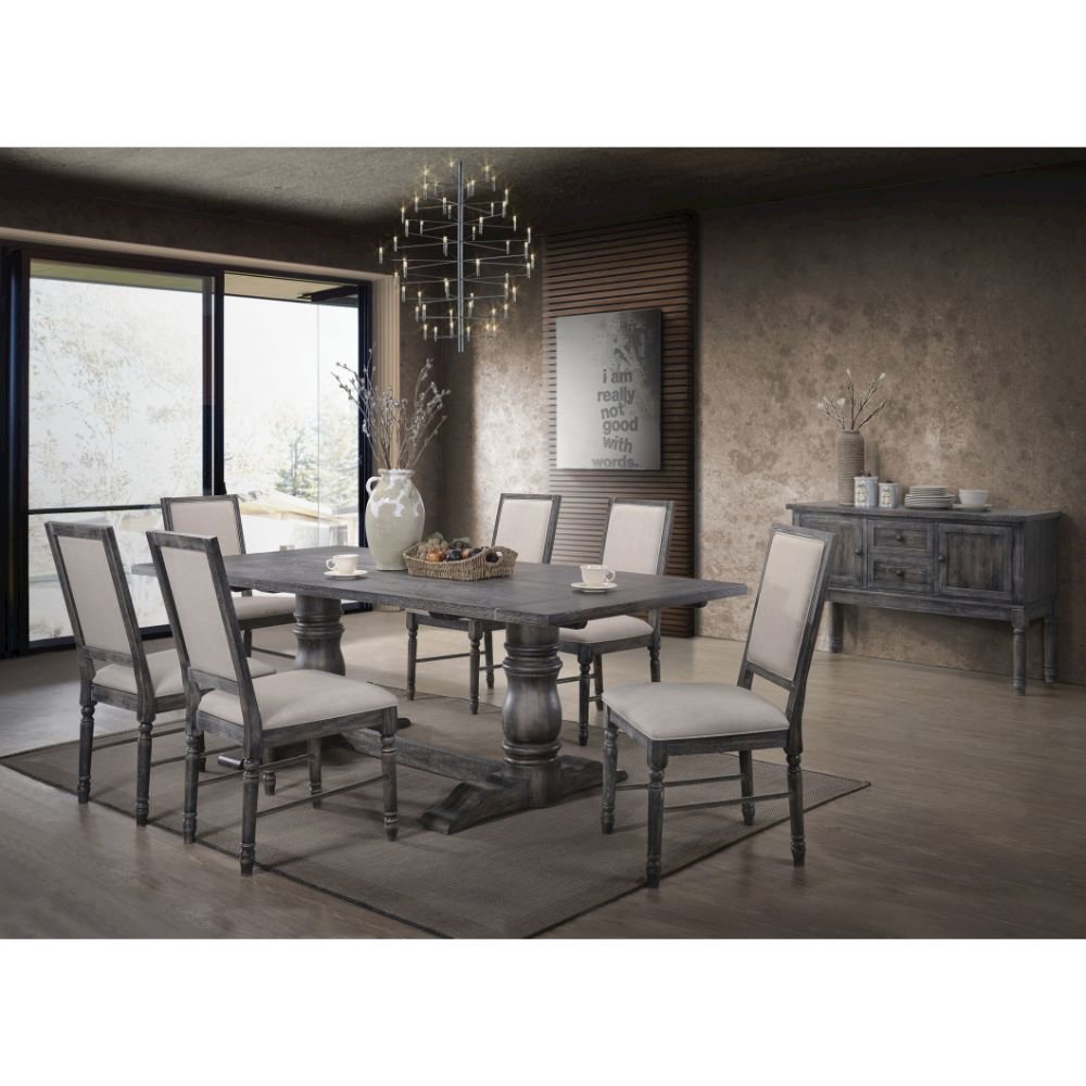 Leventis Dining Table Weathered Gray. Picture 5