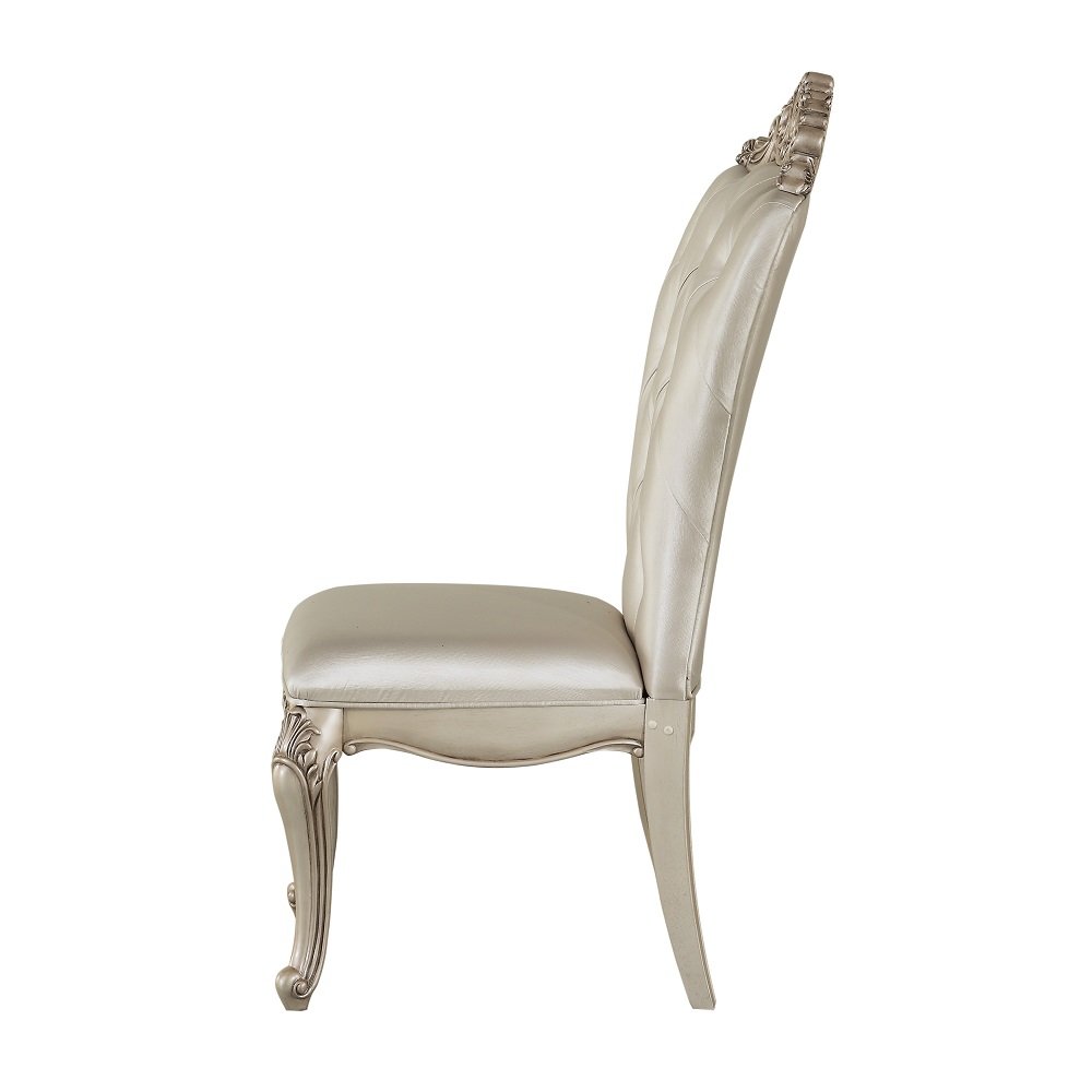 Gorsedd Side Chair (Set-2) Cream Fabric & Golden Ivory. Picture 4
