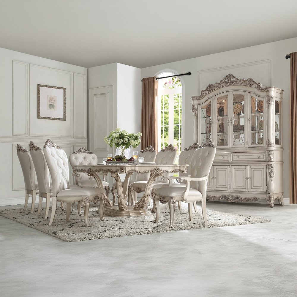 Gorsedd Side Chair (Set-2) Cream Fabric & Golden Ivory. Picture 6