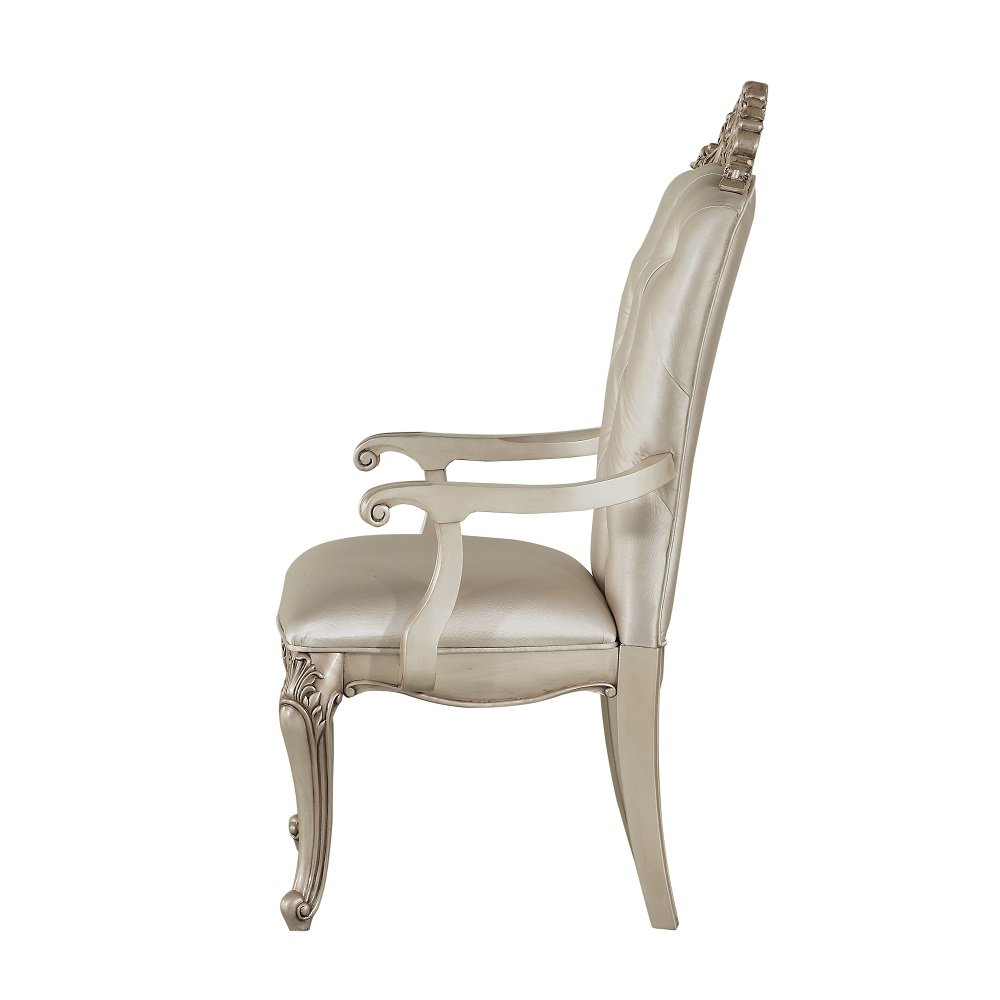 Gorsedd Arm Chair (Set-2) Cream Fabric & Golden Ivory. Picture 4