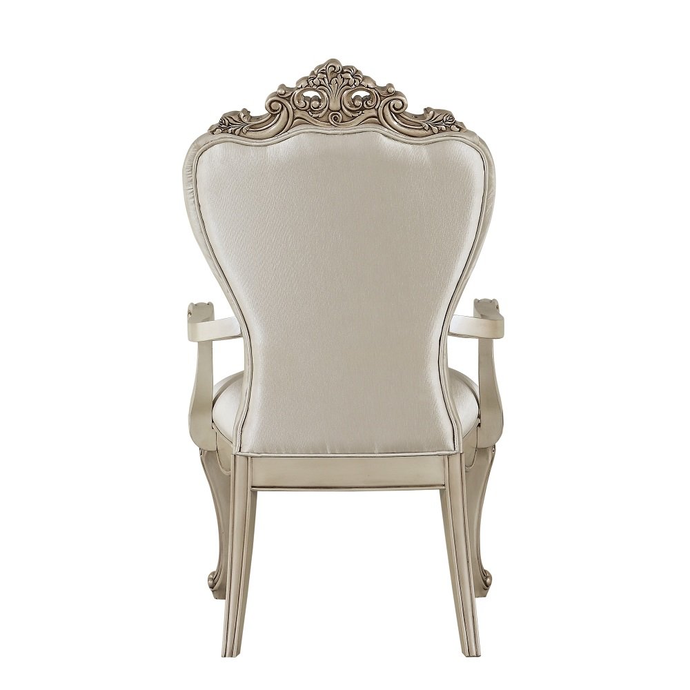 Gorsedd Arm Chair (Set-2) Cream Fabric & Golden Ivory. Picture 5