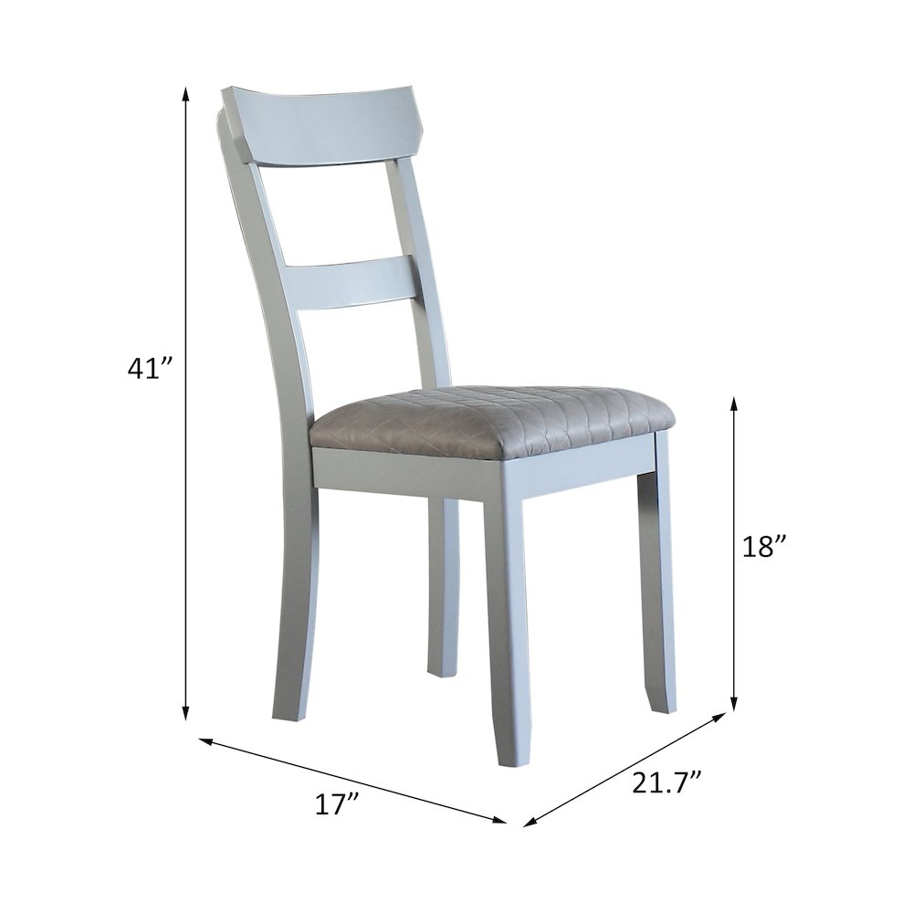 House Marchese Side Chair (Set-2) Two Tone Gray Fabric & Pearl Gray. Picture 9