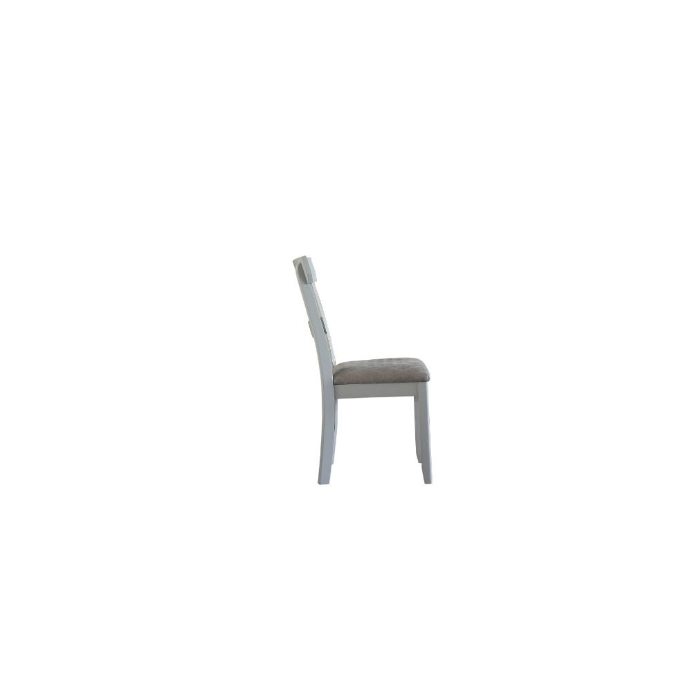 House Marchese Side Chair (Set-2) Two Tone Gray Fabric & Pearl Gray. Picture 4