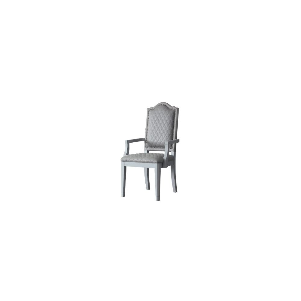 House Marchese Arm Chair (Set-2) Two Tone Gray Fabric & Pearl Gray. Picture 1