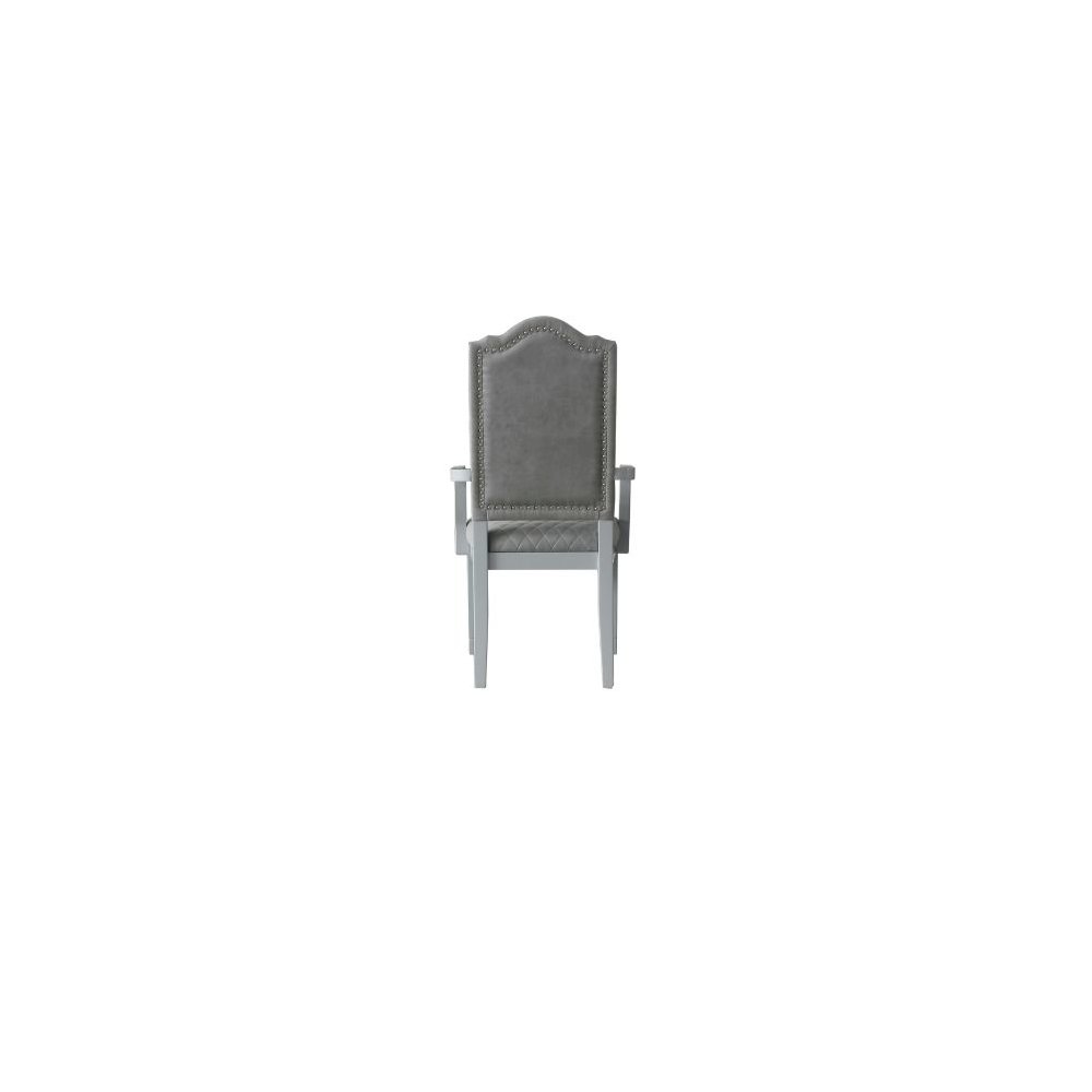 House Marchese Arm Chair (Set-2) Two Tone Gray Fabric & Pearl Gray. Picture 2