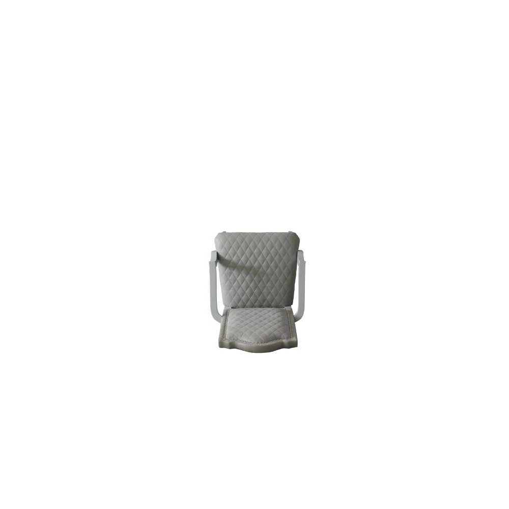 House Marchese Arm Chair (Set-2) Two Tone Gray Fabric & Pearl Gray. Picture 5