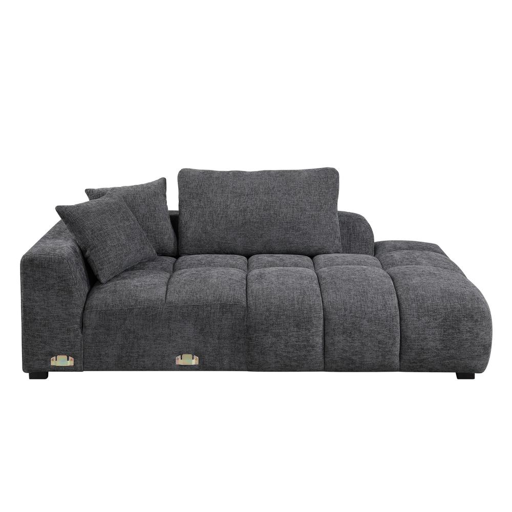 Chosen Sectional Sofa w/6 Pillows Gray Chenille. Picture 1
