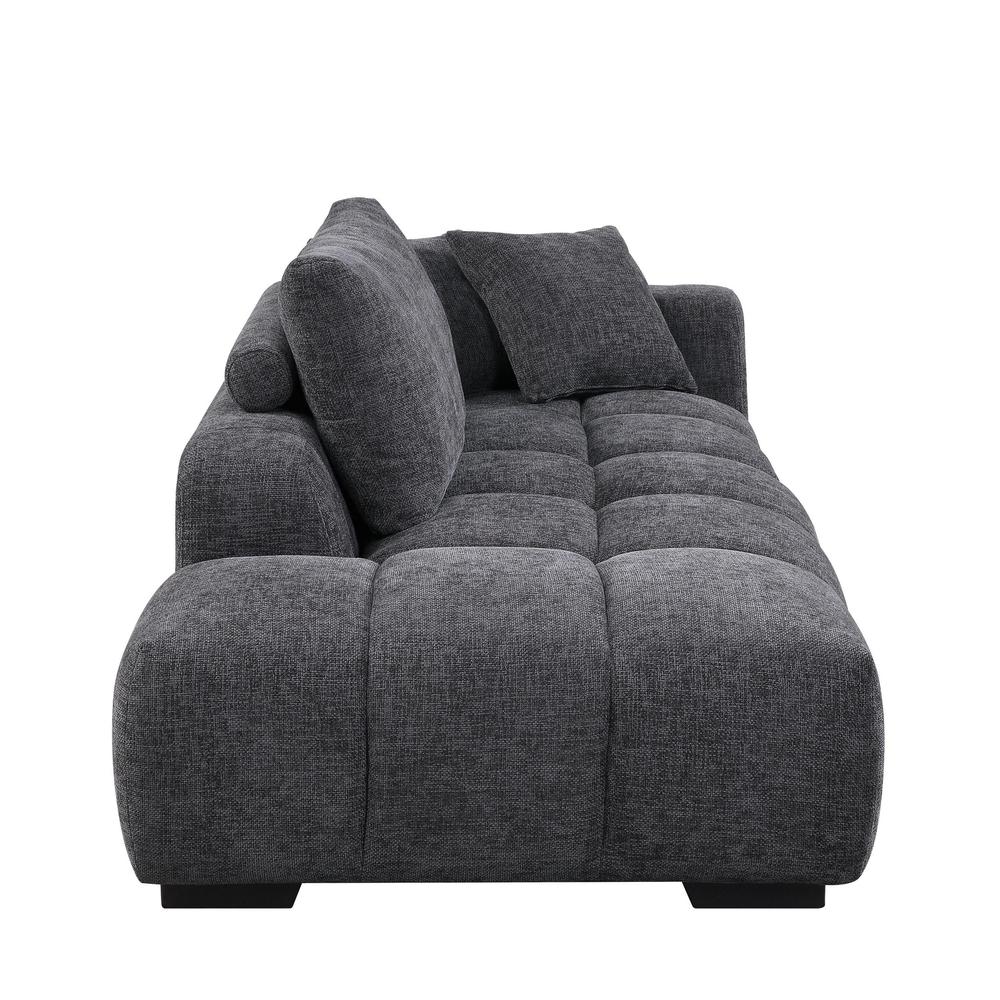 Chosen Sectional Sofa w/6 Pillows Gray Chenille. Picture 4