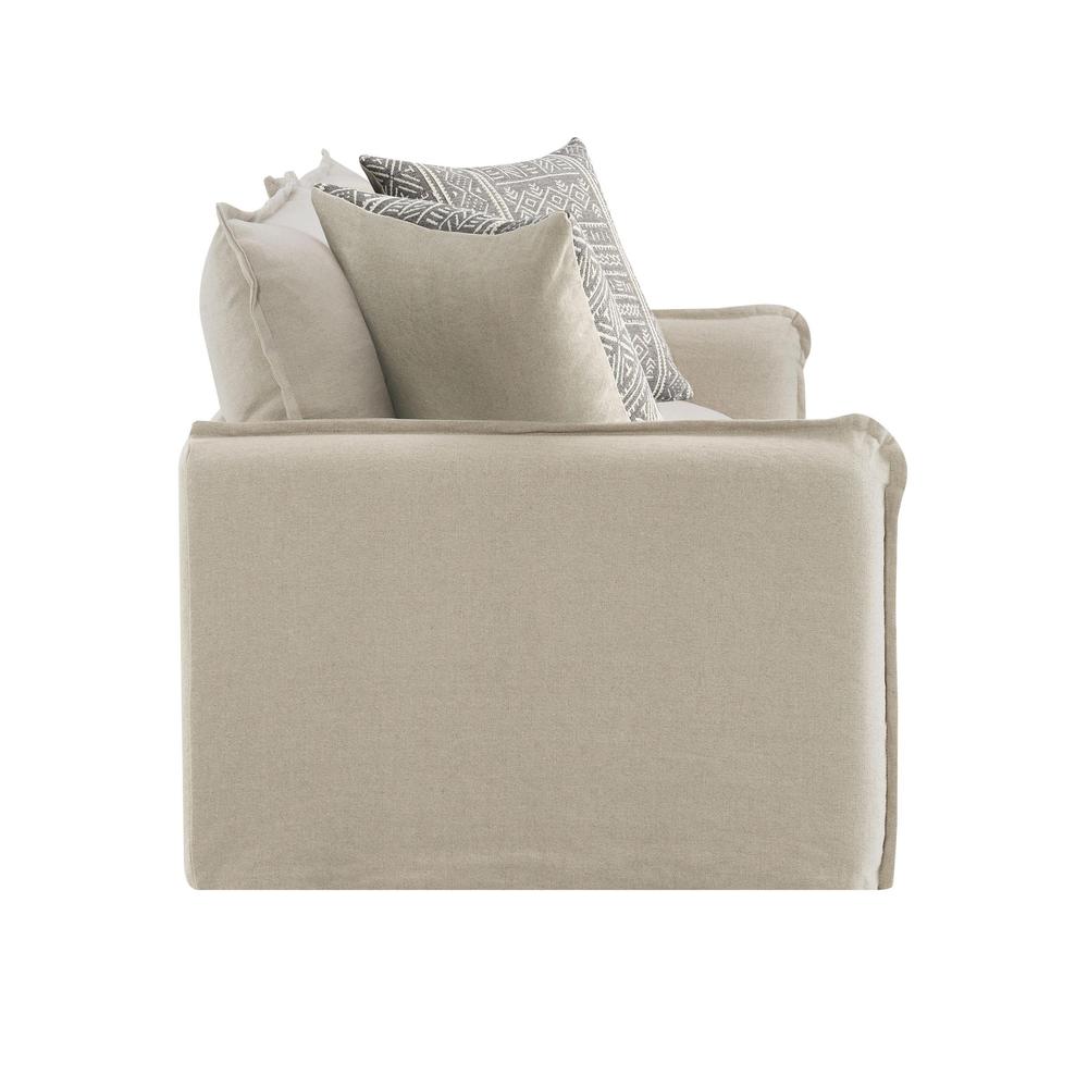 Upendo Loveseat w/2 Pillows Beige Linen. Picture 3