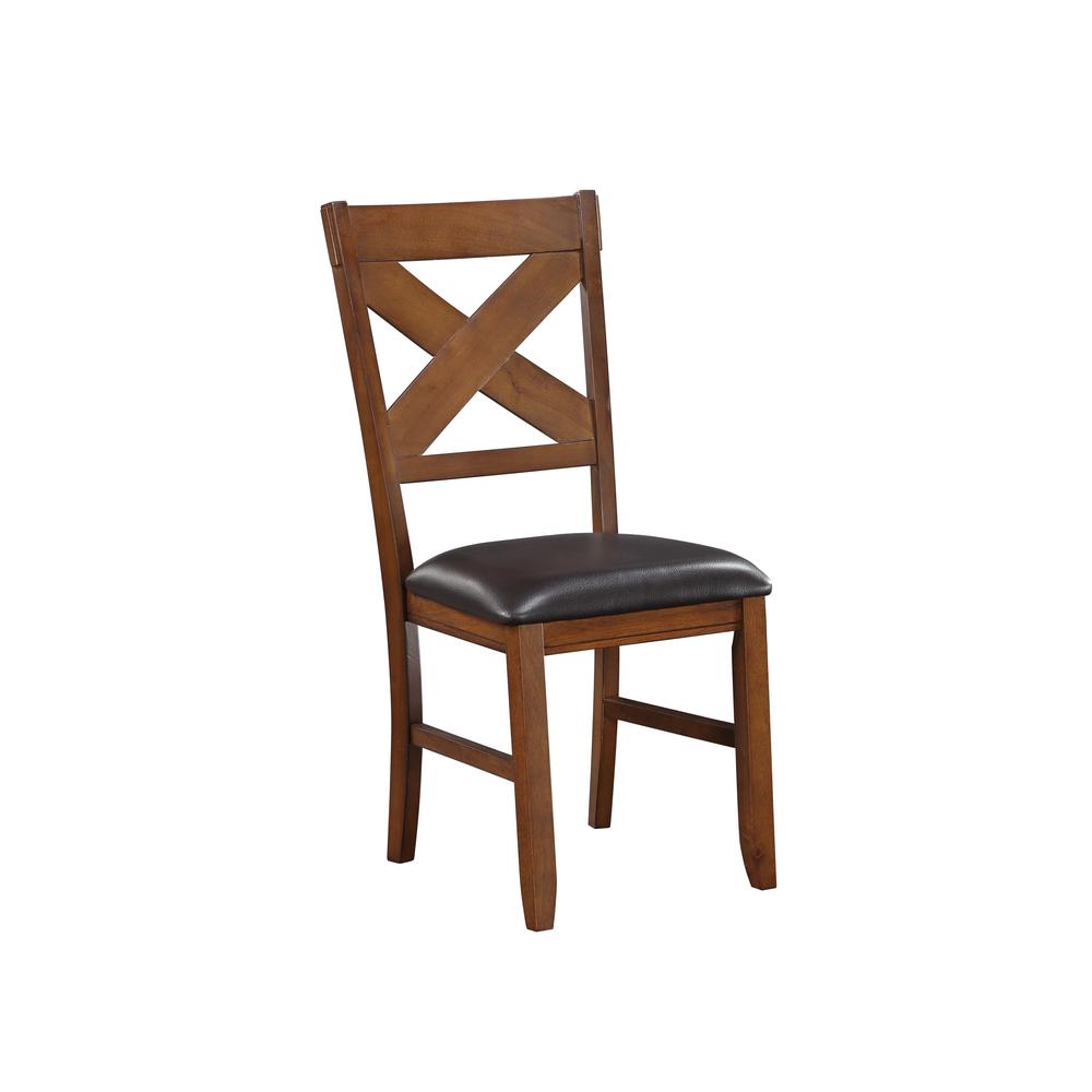 Apollo Side Chair (Set-2) Espresso Synthetic Leather & Walnut. Picture 1