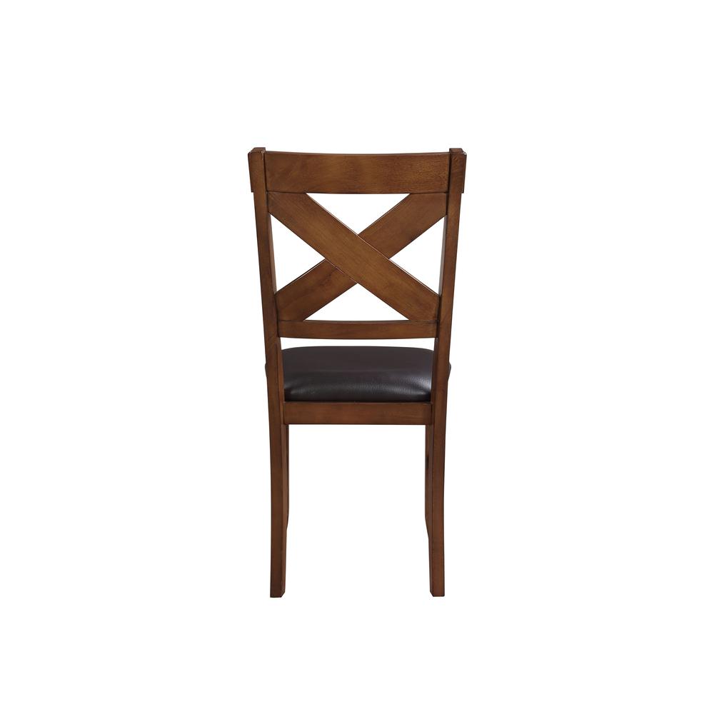 Apollo Side Chair (Set-2) Espresso Synthetic Leather & Walnut. Picture 2